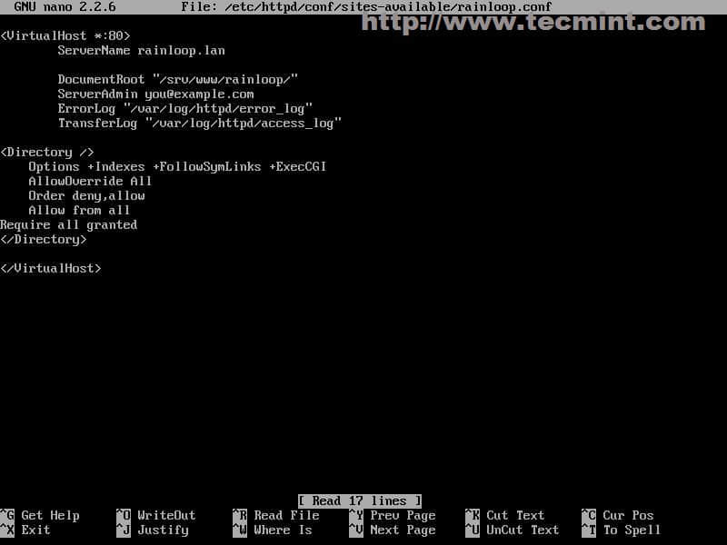 Create Apache Virtual Host