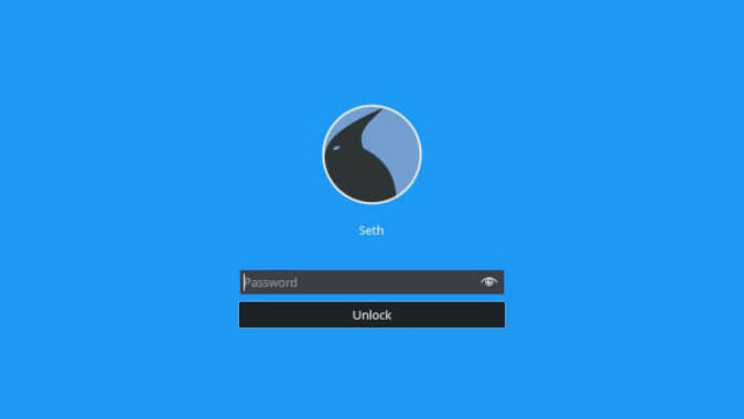Linux login screen