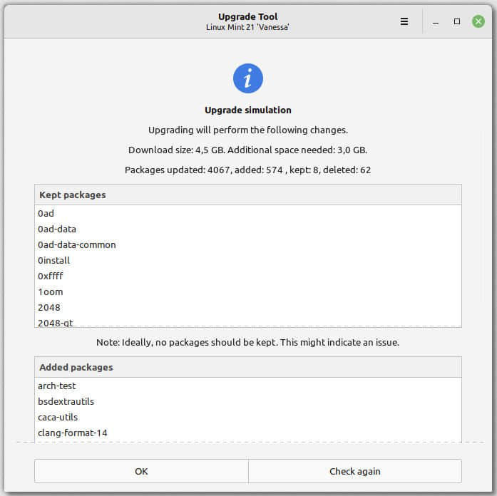 随 Linux Mint 21 公布的 Mint 升级工具